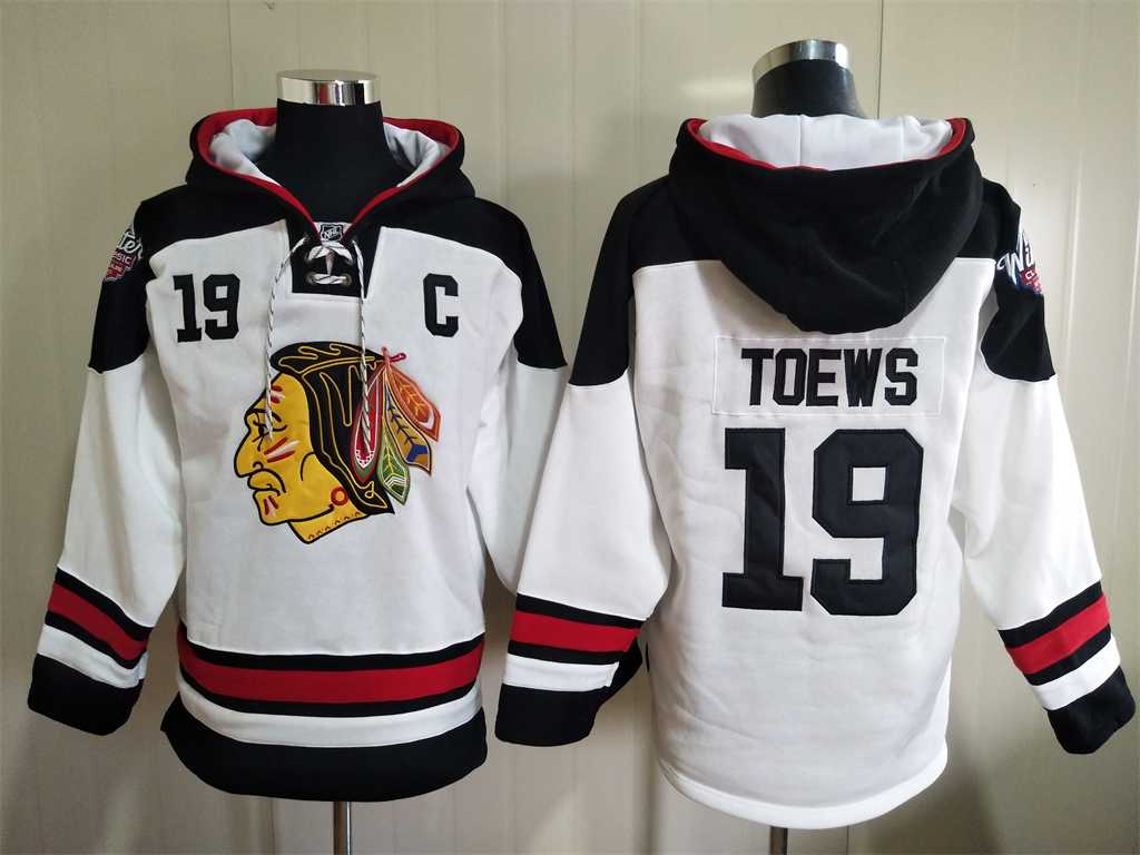 Blackhawks 19 Jonathan Toews White All Stitched Pullover Hoodie,We sell and wholesale Blackhawks 19 Jonathan Toews White All Stitched Pullover Hoodie on line form chian!